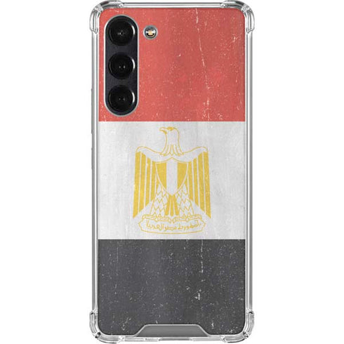 Egyptian Flag Distressed Galaxy S24 FE Clear Case