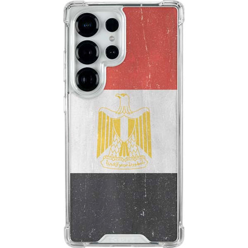 Egyptian Flag Distressed Galaxy S25 Ultra Clear Case