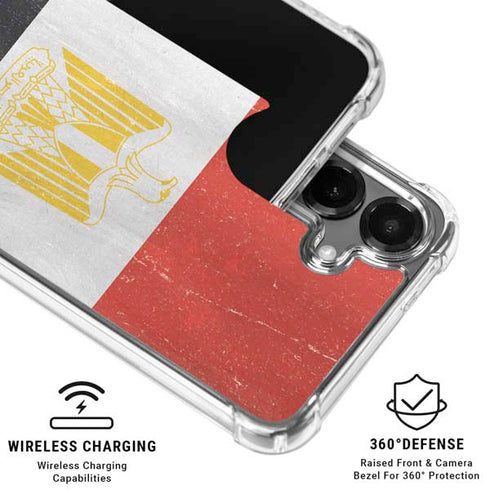 Egyptian Flag Distressed Galaxy S26 Clear Case