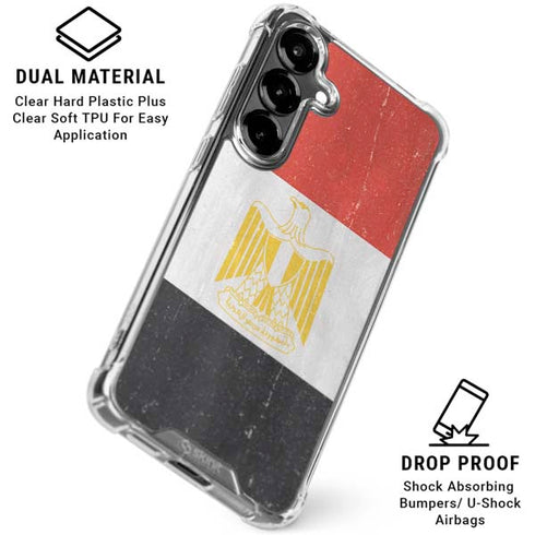 Egyptian Flag Distressed Galaxy S26 Clear Case