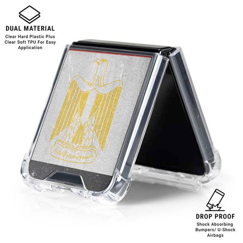 Egyptian Flag Distressed Galaxy Z Flip6 Clear Case