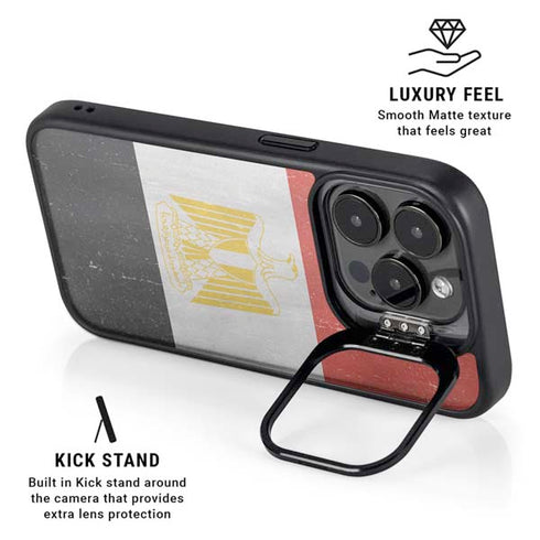 Egyptian Flag Distressed iPhone 14 Pro Max Kickstand Case