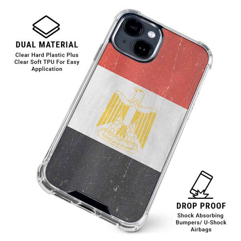 Egyptian Flag Distressed iPhone 15 Clear Case