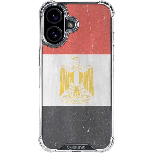 Egyptian Flag Distressed iPhone 16 Clear Case