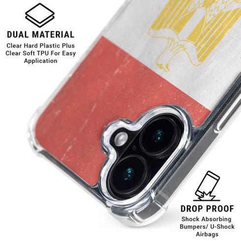Egyptian Flag Distressed iPhone 16 Clear Case
