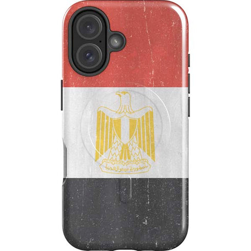 Egyptian Flag Distressed iPhone 16 Magsafe Impact Case