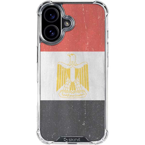 Egyptian Flag Distressed iPhone 16 Plus Clear Case