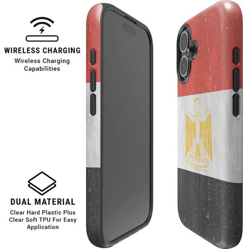 Egyptian Flag Distressed iPhone 16 Plus Magsafe Impact Case