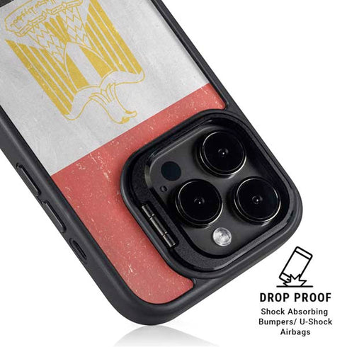 Egyptian Flag Distressed iPhone 16 Pro Kickstand Case