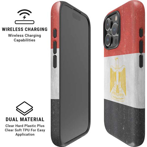 Egyptian Flag Distressed iPhone 16 Pro Max Magsafe Impact Case