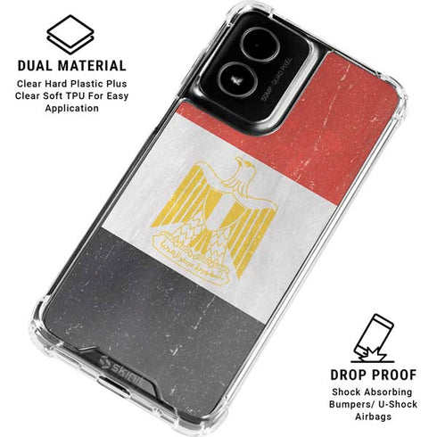 Egyptian Flag Distressed Moto G Power 5G (2024) Clear Case