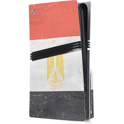 Egyptian Flag Distressed PS5 Pro Disk Console Skin