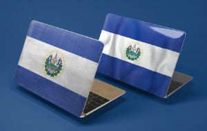 Salvador flag on a laptop