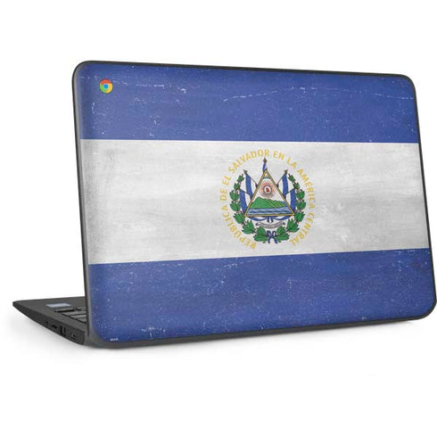 El Salvador Flag Distressed HP Chromebook Skin
