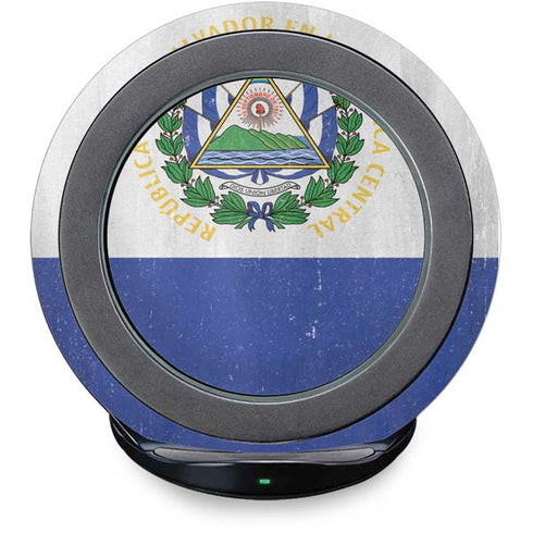 El Salvador Flag Distressed Fast Charge Wireless Charging Stand Skin