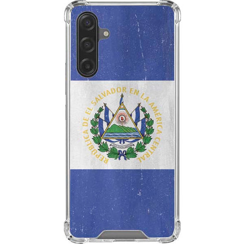 El Salvador Flag Distressed Galaxy A17 Clear Case