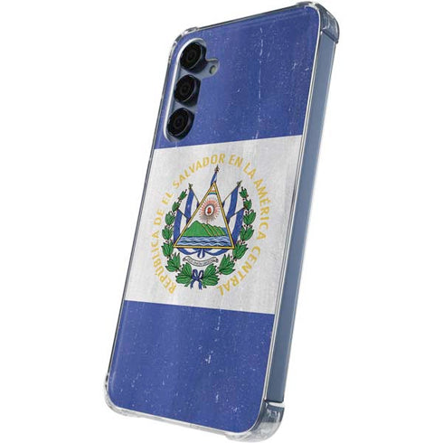 El Salvador Flag Distressed Galaxy A35 5G Clear Case