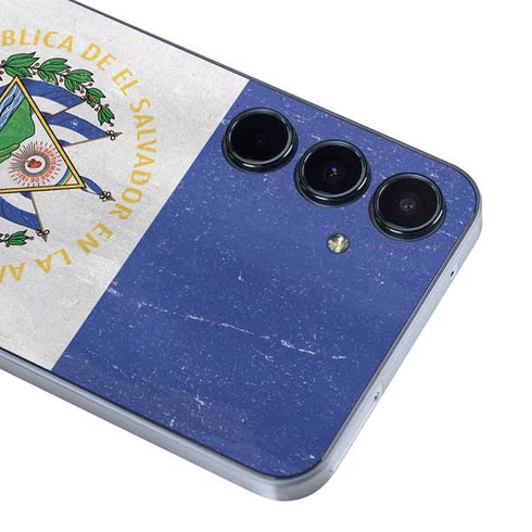 El Salvador Flag Distressed Galaxy A35 5G Skin