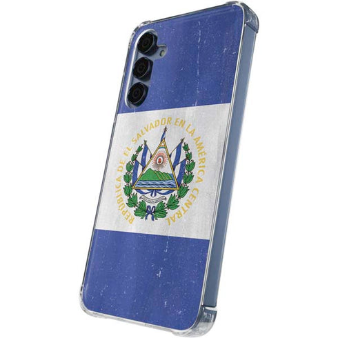 El Salvador Flag Distressed Galaxy A55 5G Clear Case