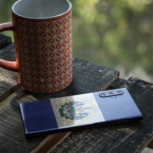 El Salvador Flag Distressed Galaxy Note 10 Plus Skin