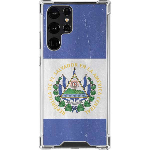 El Salvador Flag Distressed Galaxy S23 Ultra Clear Case