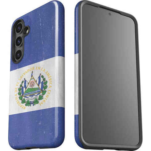El Salvador Flag Distressed Galaxy S25 Plus Impact Case