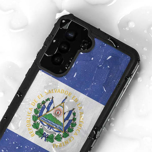 El Salvador Flag Distressed Galaxy S24 Plus Waterproof Case
