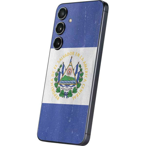 El Salvador Flag Distressed Galaxy S24 Skin