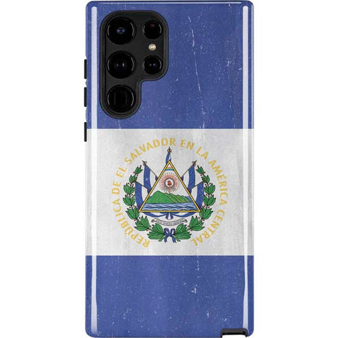 El Salvador Flag Distressed Galaxy S25 Ultra Impact Case
