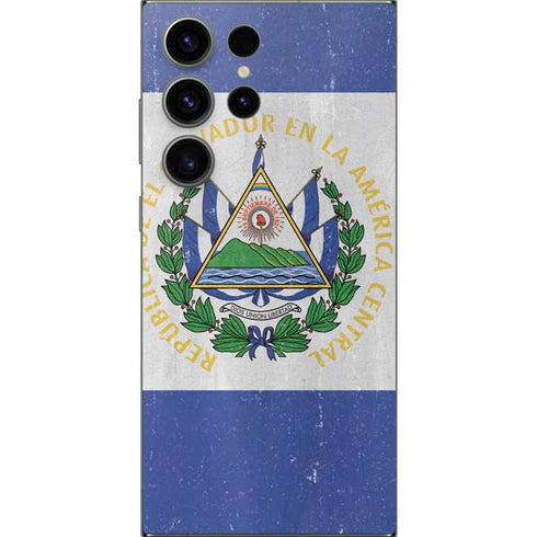 El Salvador Flag Distressed Galaxy S25 Ultra Skin