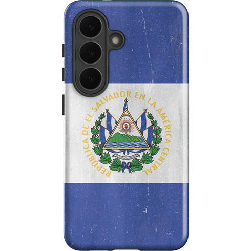 El Salvador Flag Distressed Galaxy S26 Plus Impact Case