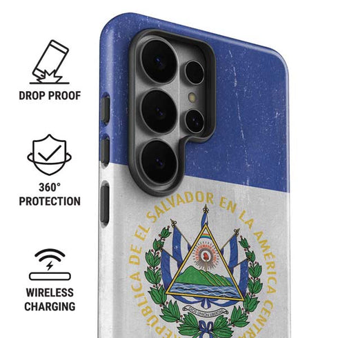 El Salvador Flag Distressed Galaxy S26 Ultra Impact Case