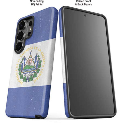 El Salvador Flag Distressed Galaxy S26 Ultra Impact Case