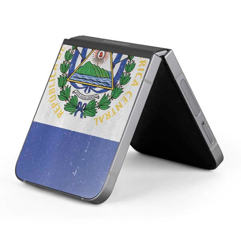 El Salvador Flag Distressed Galaxy Z Flip6 Skin
