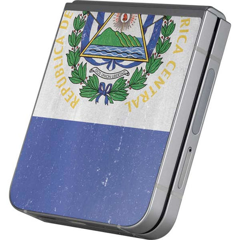 El Salvador Flag Distressed Galaxy Z Flip6 Skin