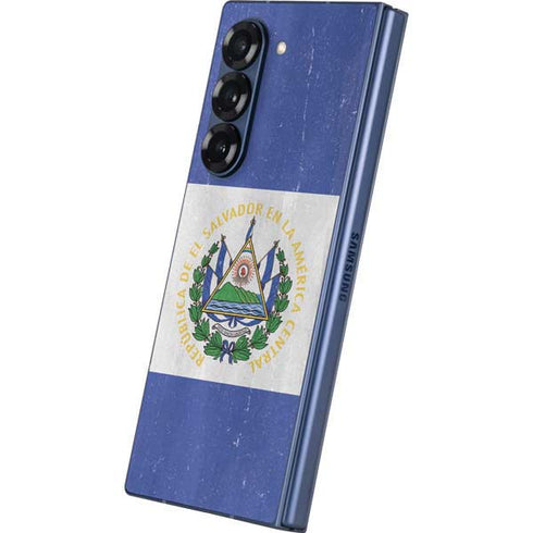 El Salvador Flag Distressed Galaxy Z Fold6 Skin