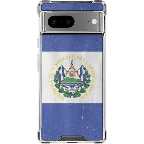El Salvador Flag Distressed Google Pixel 8a Clear Case