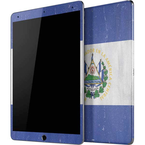 El Salvador Flag Distressed iPad Skins
