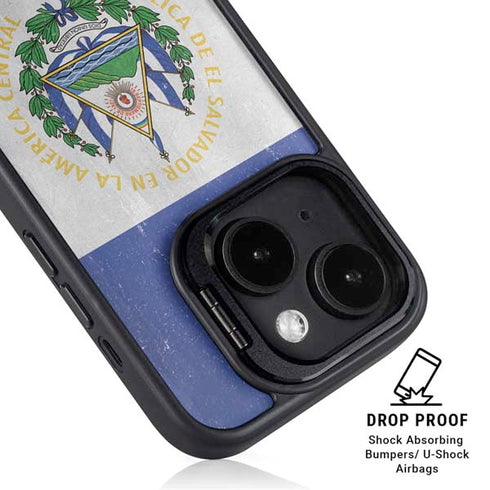 El Salvador Flag Distressed iPhone 13 Kickstand Case