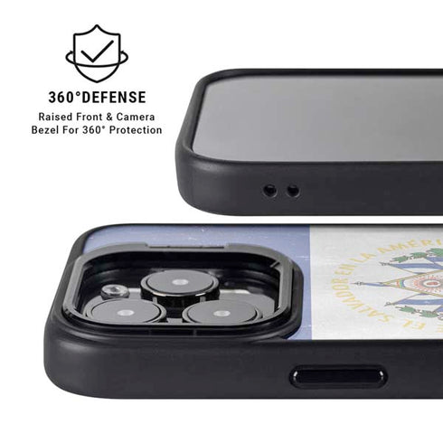 El Salvador Flag Distressed iPhone 15 Pro Kickstand Case