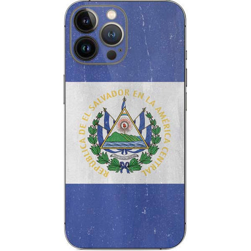 El Salvador Flag Distressed iPhone 15 Pro Max Skin