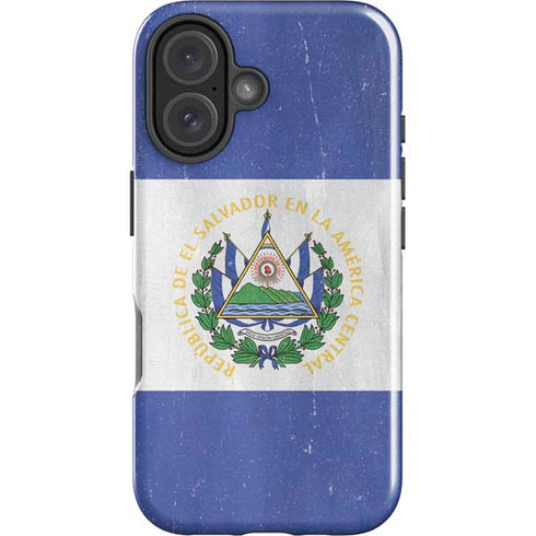 El Salvador Flag Distressed iPhone 16 Impact Case