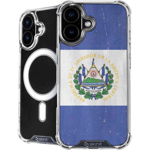 El Salvador Flag Distressed iPhone 16 MagSafe Case
