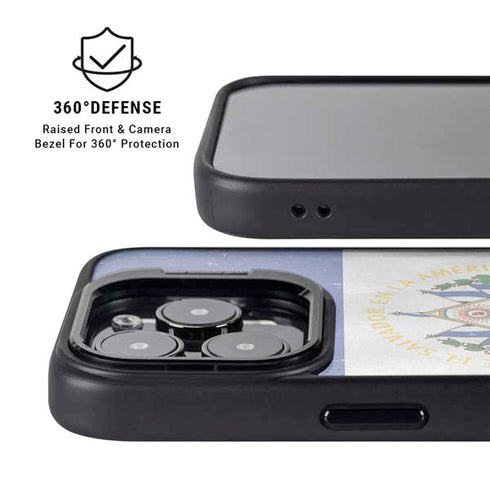 El Salvador Flag Distressed iPhone 16 Pro Kickstand Case