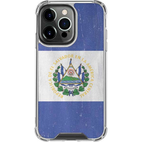 El Salvador Flag Distressed iPhone 16 Pro Max Clear Case