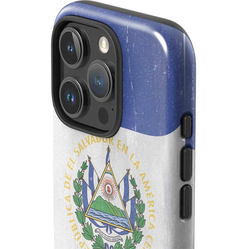 El Salvador Flag Distressed iPhone 16 Pro Max Impact Case
