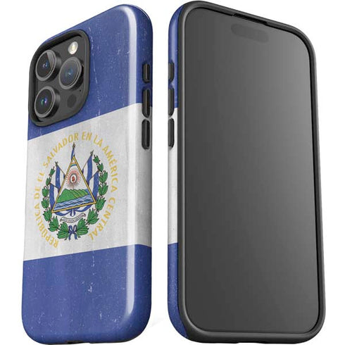 El Salvador Flag Distressed iPhone 16 Pro Max Impact Case