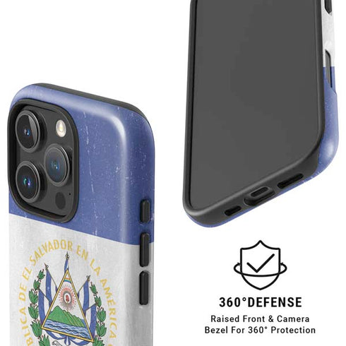 El Salvador Flag Distressed iPhone 16 Pro Max Magsafe Impact Case
