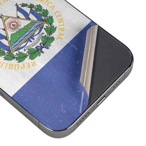 El Salvador Flag Distressed iPhone 16 Pro Skin