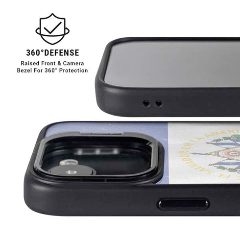 El Salvador Flag Distressed iPhone 16e Kickstand Case